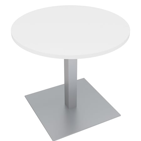 Skutchi Designs 34 in W, 34 in L, 29 in H, Engineered Wood Top, White HAR-RD-34-POST-XD09